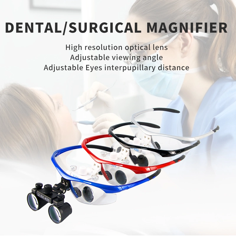 2.5X Plastic Frame Medical Magnifier Dental Loupes Binocular Magnifying Glass