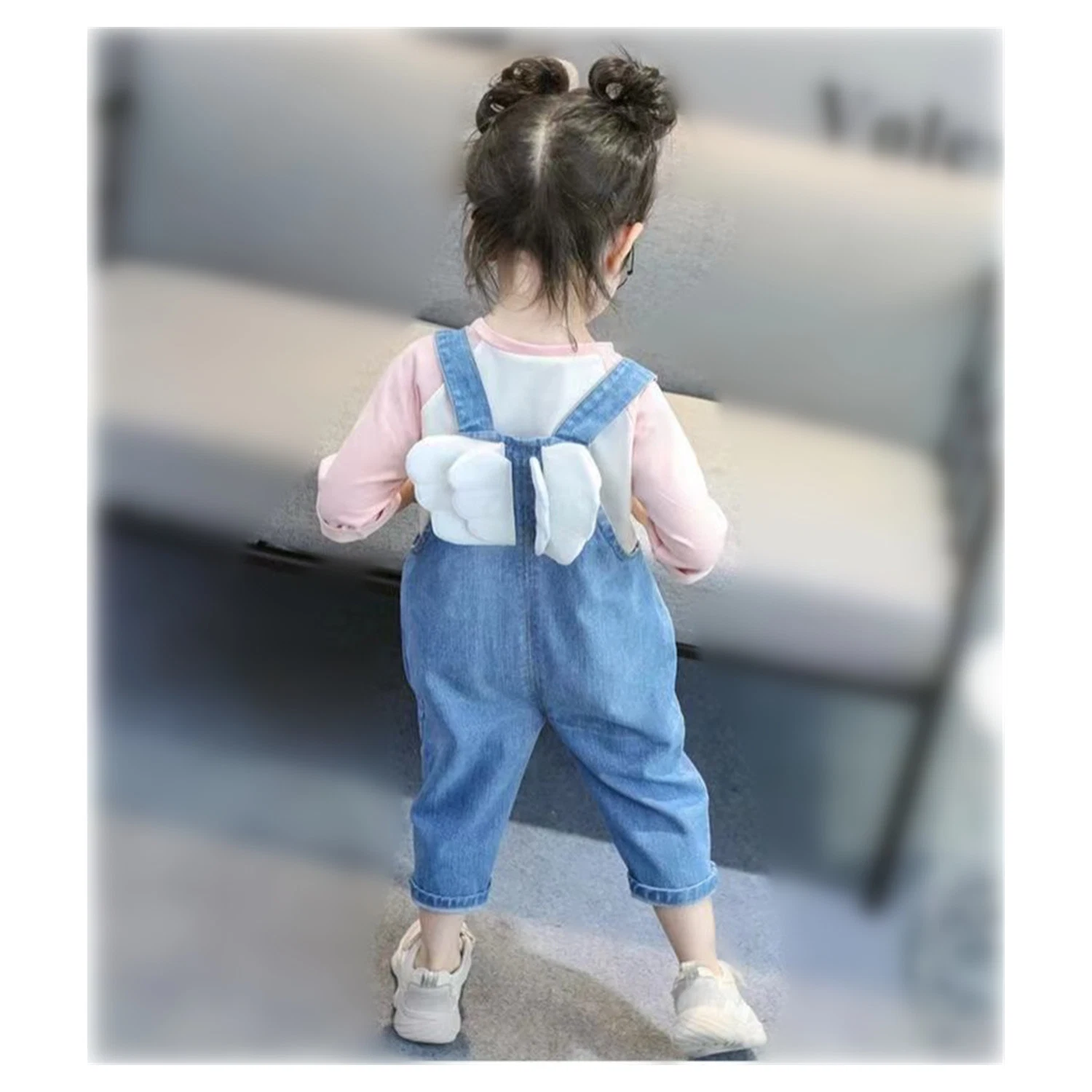 Niño de la moda Denim Babero pantalones, ropa infantil, el desgaste de Kid's