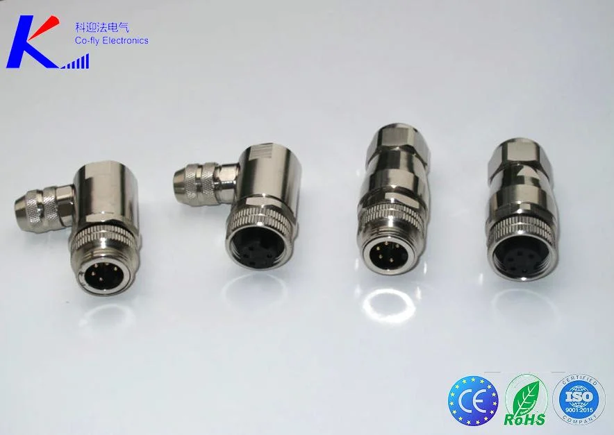 5-Pins Screw Lock/ Soldering M23 Right Angle Field Assembly Socket