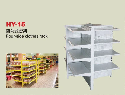 Customized Size Wooden Metal Shelf Display Rack for Supermarket