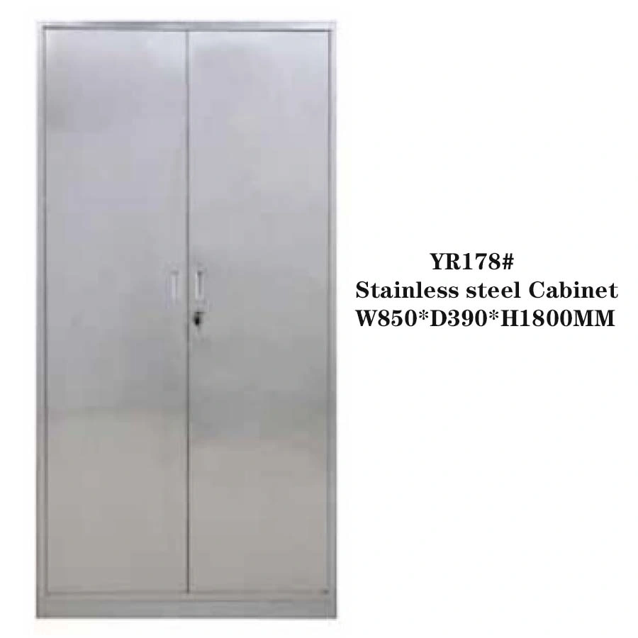 High quality/High cost performance Office School 2 Doors Locker Stainless Steel Cabinet Document Storage