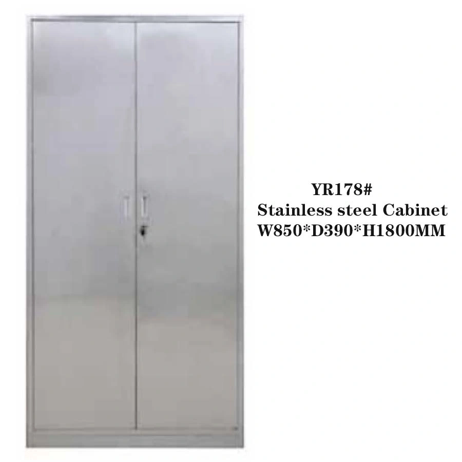 High Quality Office School 2 Doors Locker Stainless Steel Cabinet Document Storage