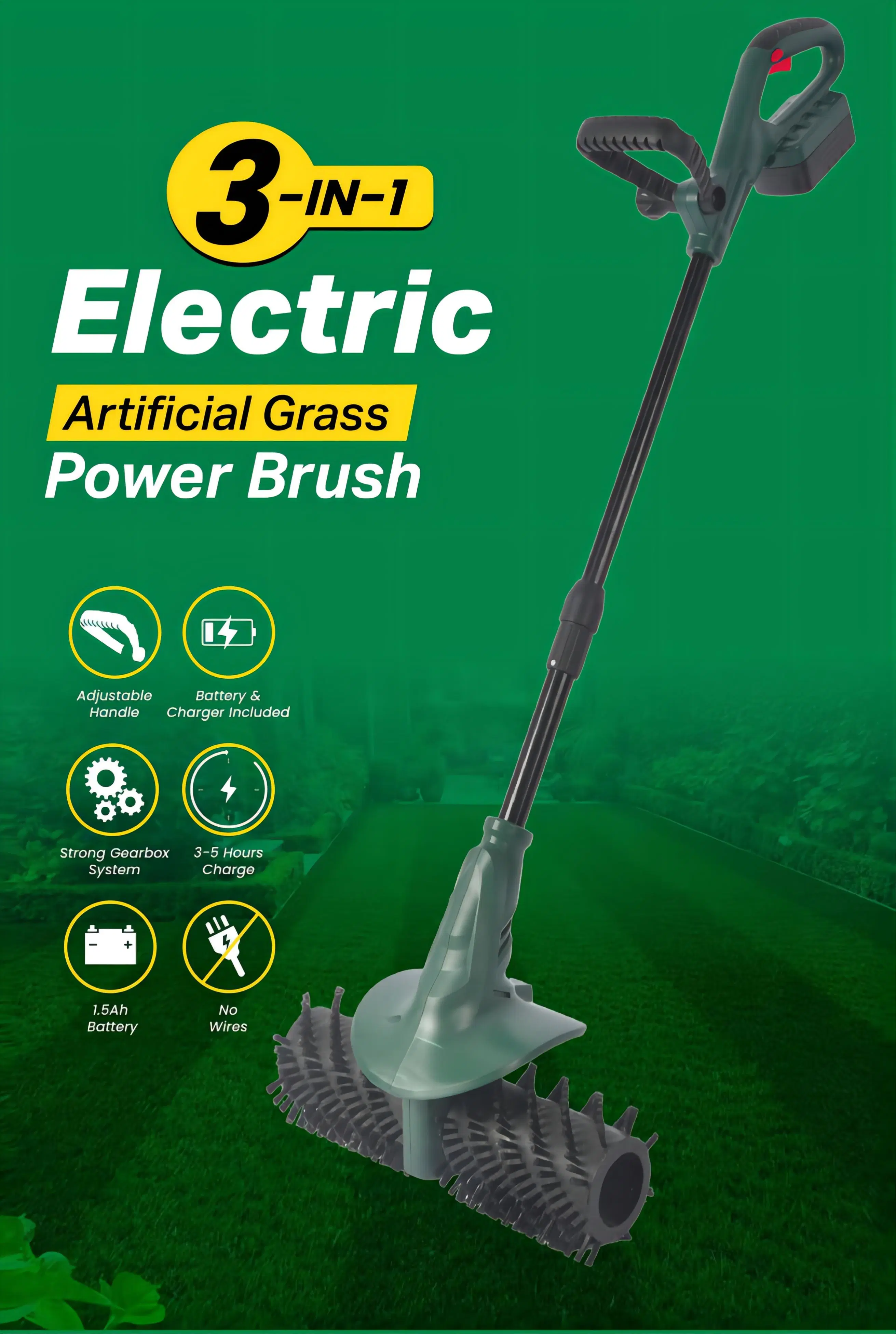 2022-DC20V Max-Li-ion Battery-Cordless/Electric-Garden Cleaning-Tool Machines-Artificial/Lawn Grass-Power Brush/Sweeper