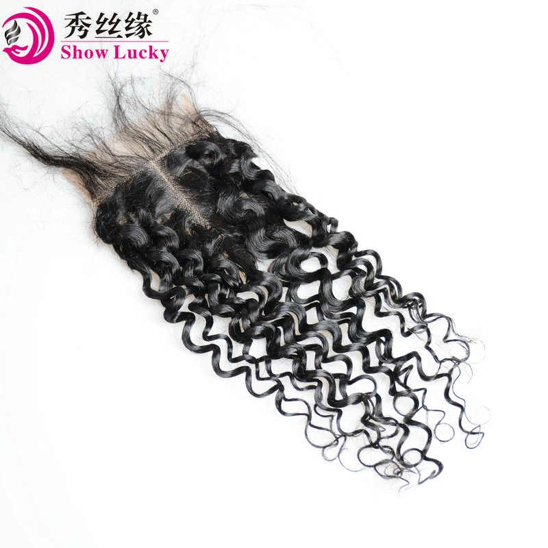 Affordable Cheap Price Chinese Remy Human Hair 4*4 T Part Lace Closure Virgin Hair Water Wave for Black Women Deals