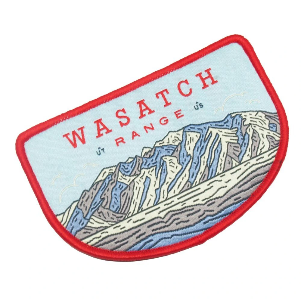 High Quality Adhesive Free Sample Brand Logo Custom Iron on Woven Patches Woven Badge for Clothing