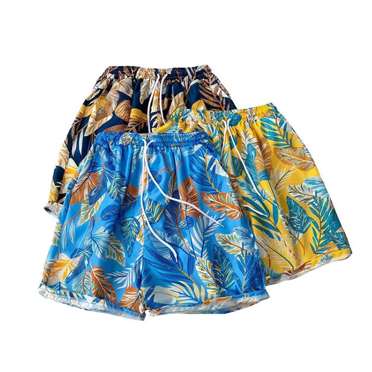 Latest Design Hawaiian Style Beach Swimming Shorts Men Flower Design Pants Short Man