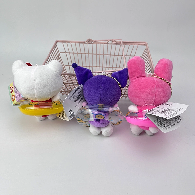 Ruunjoy anime Sanrio Plush Keychain Stuffed Animal Kuromi My Melody Porta-chaves peluche