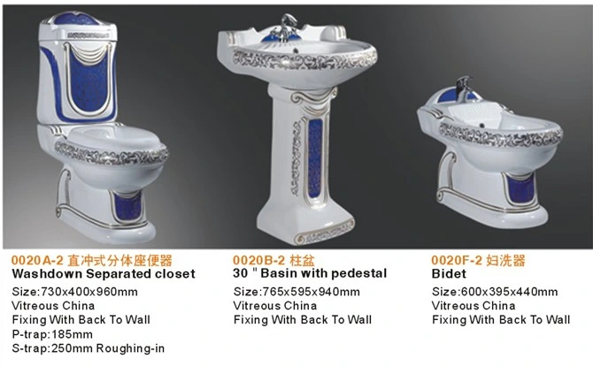 Sanitaryware Luxury Decorative 3PCS Bathroom Toilet Set