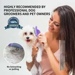 Petdom Self Cleaning Brush for Dog and Cat Comb Hair Pet Brushes