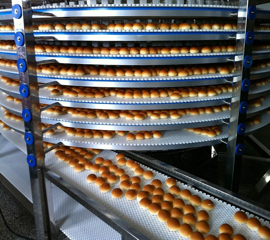 Bakery Factory Industrial Spiral Cooler Conveyor Machine for Cooling Baking Bread