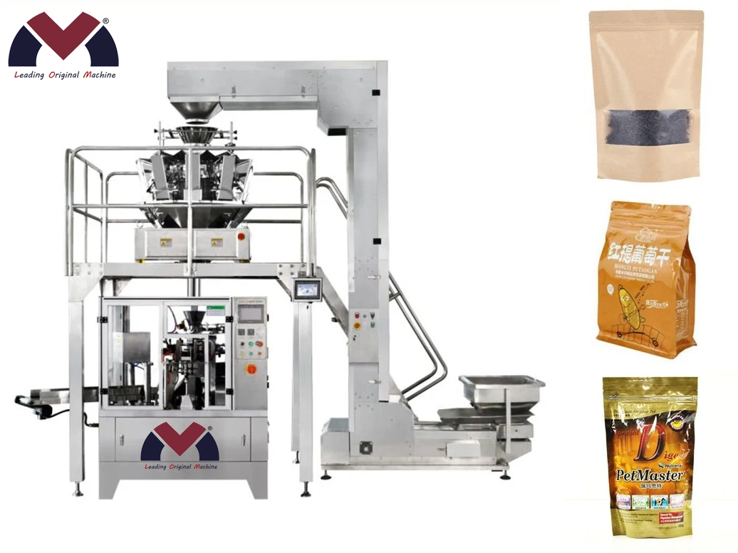 Rotary Preformed Stand up Zipper Doybag Filling Bagging Packing Packaging Machine for Animal Pet Food/Rice Pita Chips / Cracker / Frozen Sea Foods/Gummy