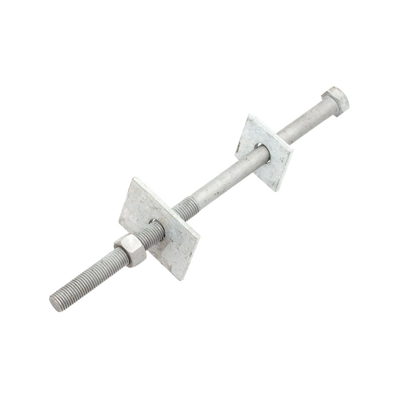 Electric Pole Line Fittings Hot DIP Galvanized Forged Double Upset Bolt with Split Pin / Single Spool Bolt