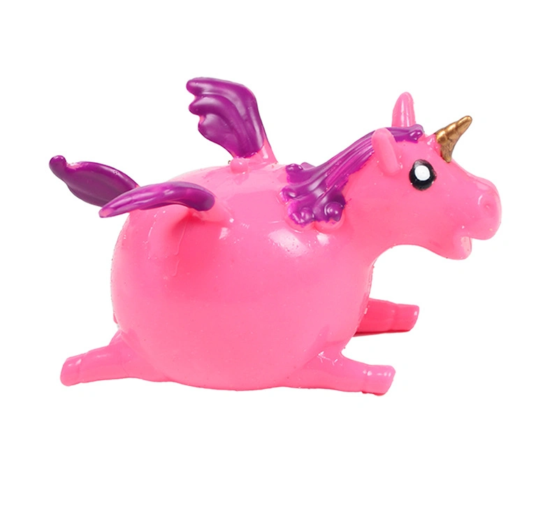 TPR Blowing Inflatable Unicorn Balloon Squishy Anti Stress Ball Relief Toys for Kids