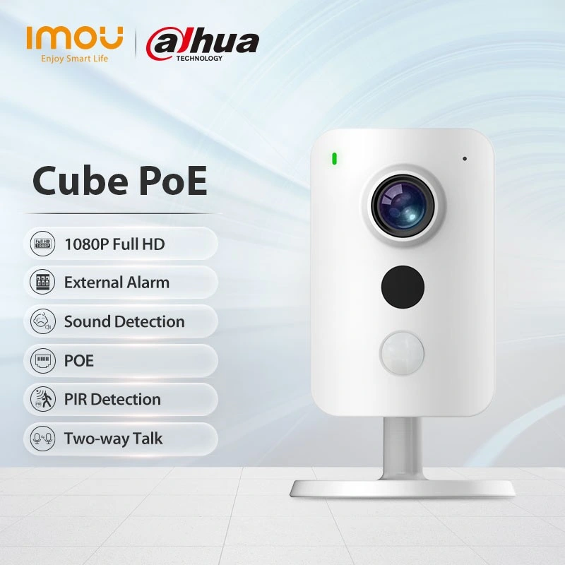 Powered by Dahua Imou Cube WiFi Wireless Poe 2MP/4MP Detección PIR de alarma de detección de sonido externo Interfaz bidireccional hablar de la cámara de inicio de la nube de Poe