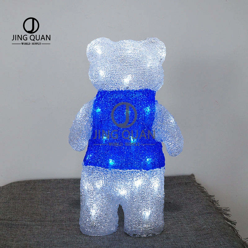 Cold White Little Bear Lights Iron Art Small Animal Lighting Motif Christmas Decorations LED Santa Decorative Ornaments