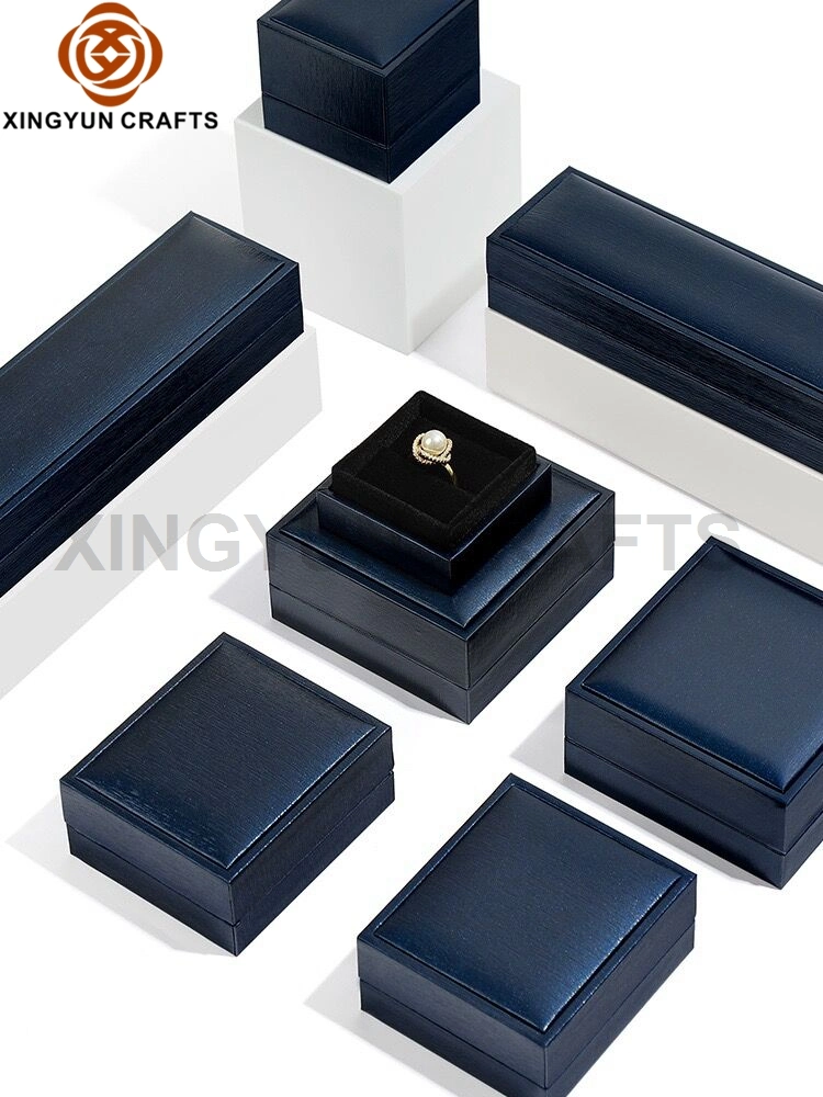 Light Blue Paper Jewelry Display Package Set Customized Small Jewel Gift Packing Storage Case Plastic Watch Bracelet Box