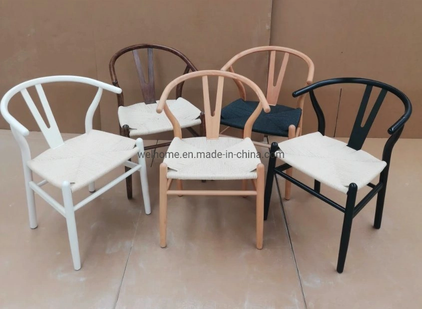 Classic Restaurant Wood White Color CH24 Wishbone Chair