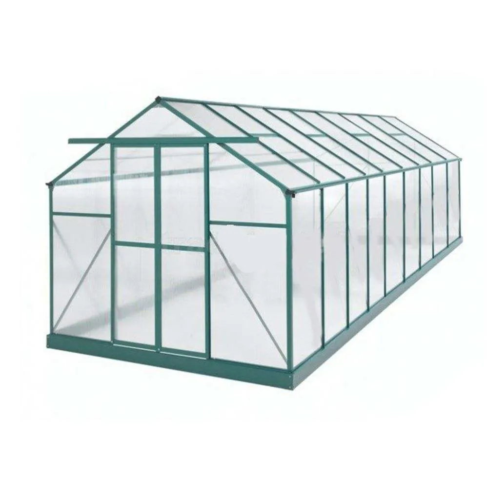 8X20 Walk in Greenhouse Алюминиевый поликарбонат тепличного парного зимы зеленый контейнер Дом для томатов