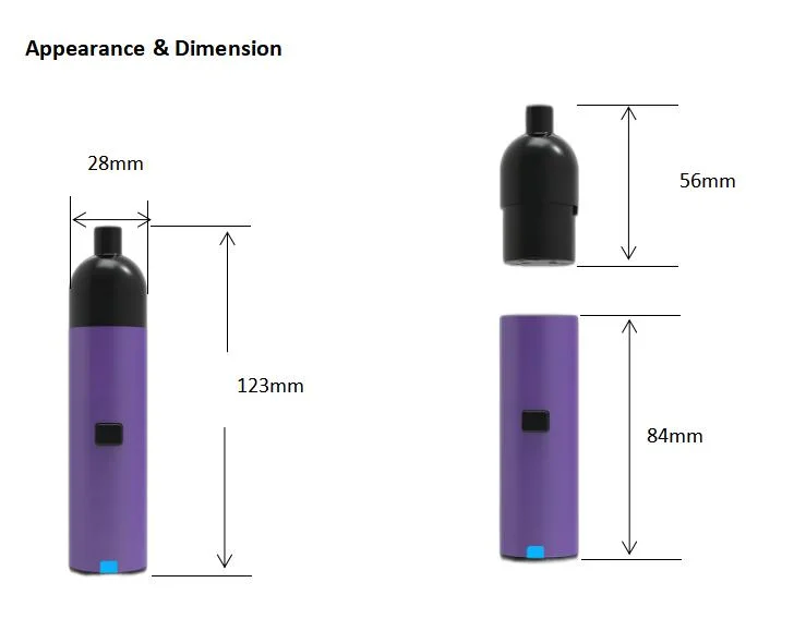 Medizinische Einweg-Vape Ecig Geschlossenes System Ultraschall Niedertemperatur-Zerstäuber