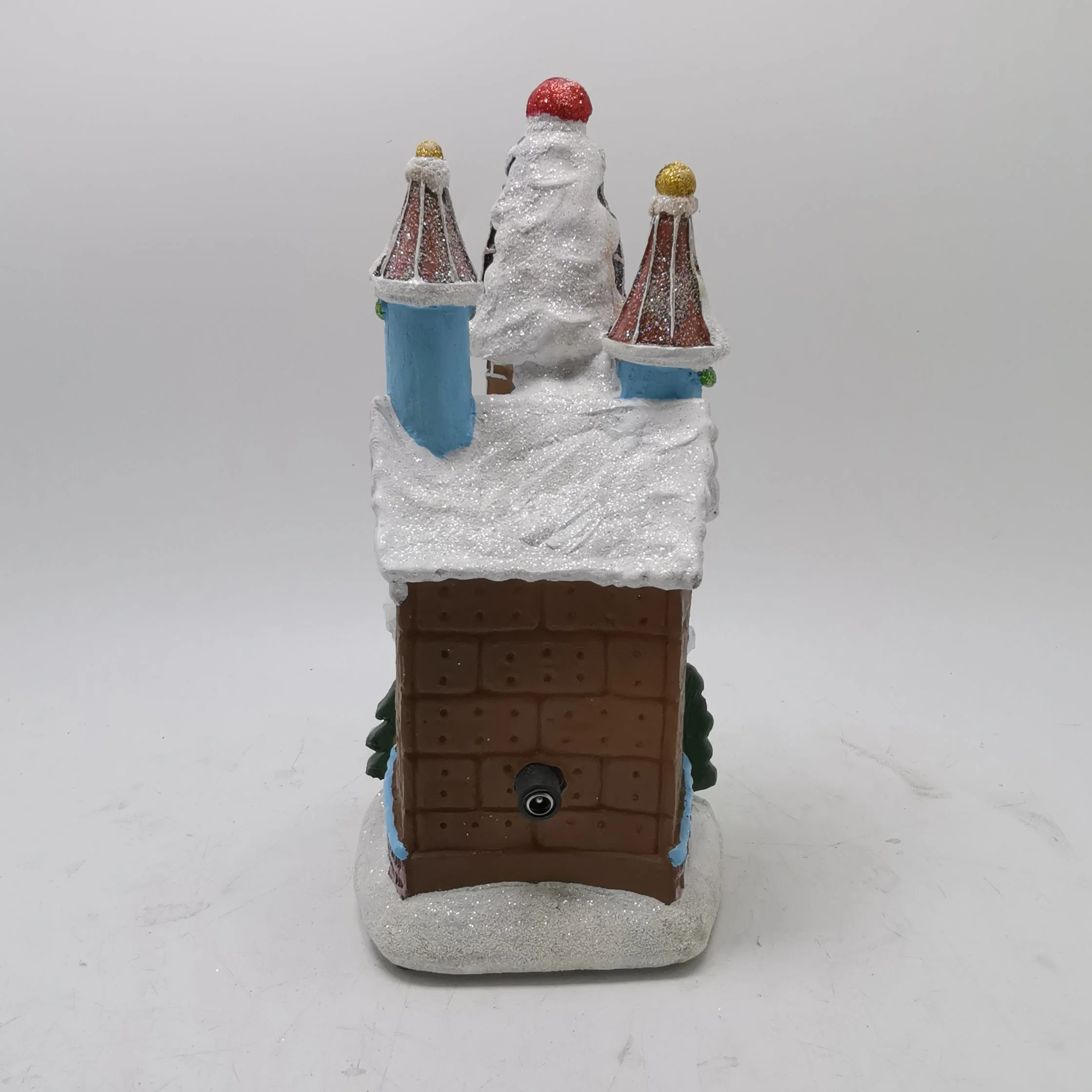 Hot Sale de l'artisanat en résine peinte à la main des maisons de village Polyresin Noël Décoration de Noël