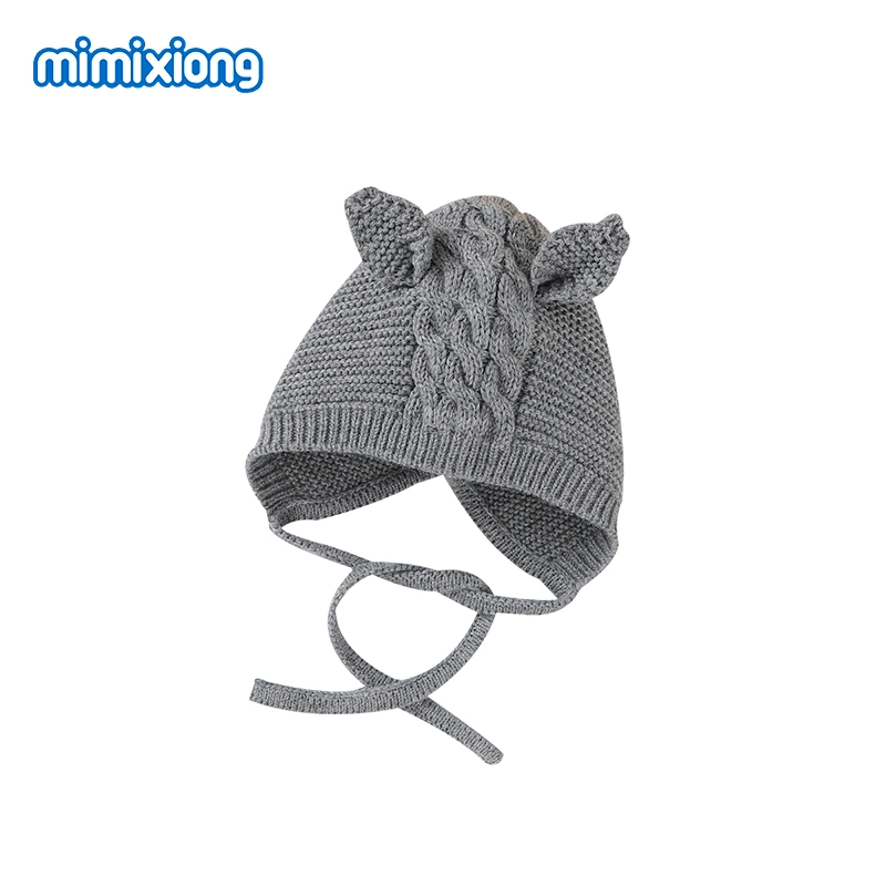 Wholesale/Supplier Price Baby Girl Boy Hats Autumn Winter Fashion Warm Knitted Hats with Cute Ears