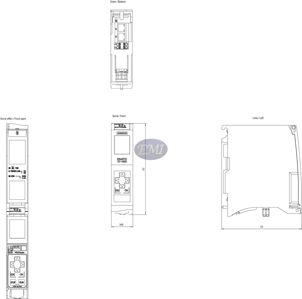 6ES7513-1fl02-0AB0 CPU SIMATIC S7-1500F 1513F-1 Pn Unité centrale de traitement avec 450 Ko de mémoire de travail du programme et de 1,5 Mo pour les données 2022 non ouvert