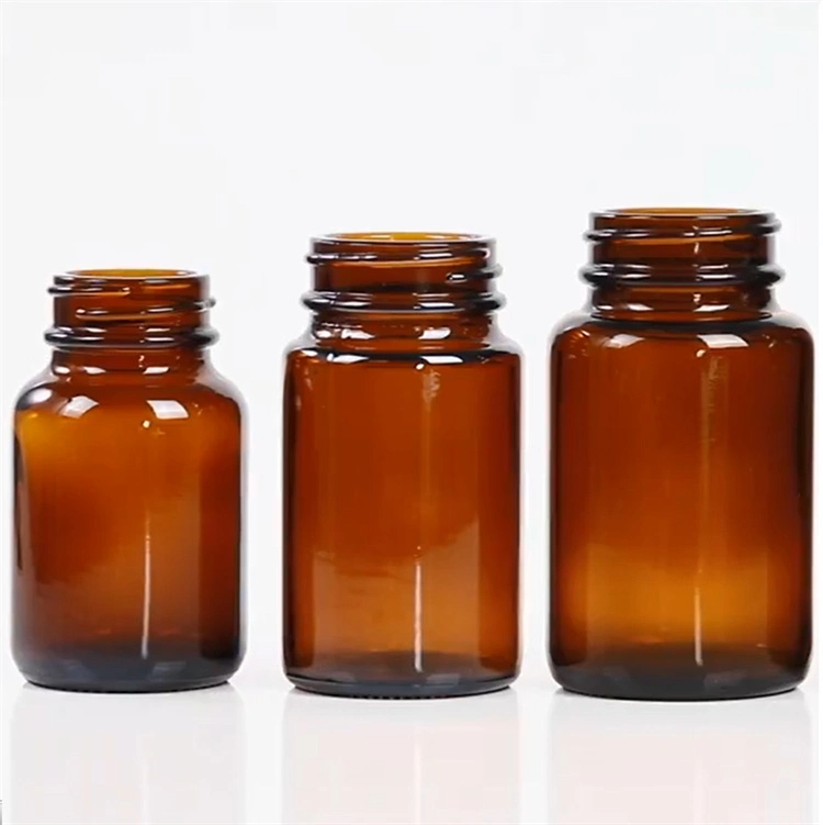 150ml Amber Glasflasche/Amber Glasbehälter/ Tablettenglasflasche/ Amber Packer Glasflasche Vitamin Pille Flasche Rund