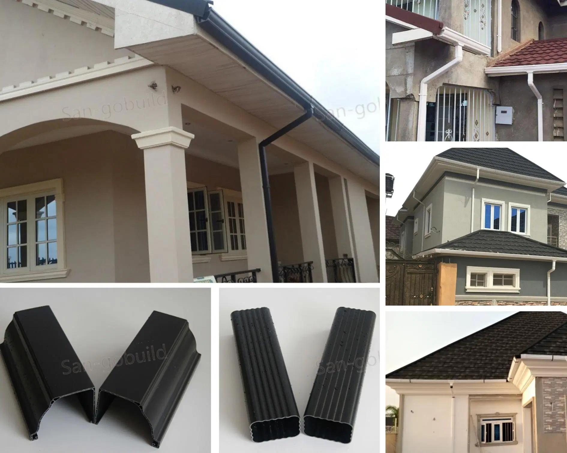 100% Raw Materials PVC Rain Water Gutter Roofing Aluminum Rain Gutter PVC Gutter Downspout and Pipe Fittings Building Materials