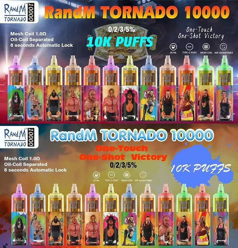 Original Newest Randmm Tornado 10000 Puffs Airflow Control Disposable/Chargeable Vape Pod Cigarette Device Wholesale/Supplier