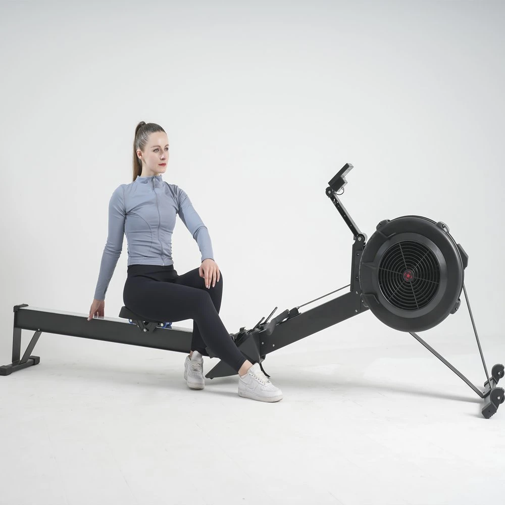 Commercial Indoor Fitness Air Rower Rowing Machine with LCD Monitor