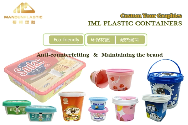 Récipient en plastique IML Food Ice Cream Box pour tasses à fromage PP Emballage