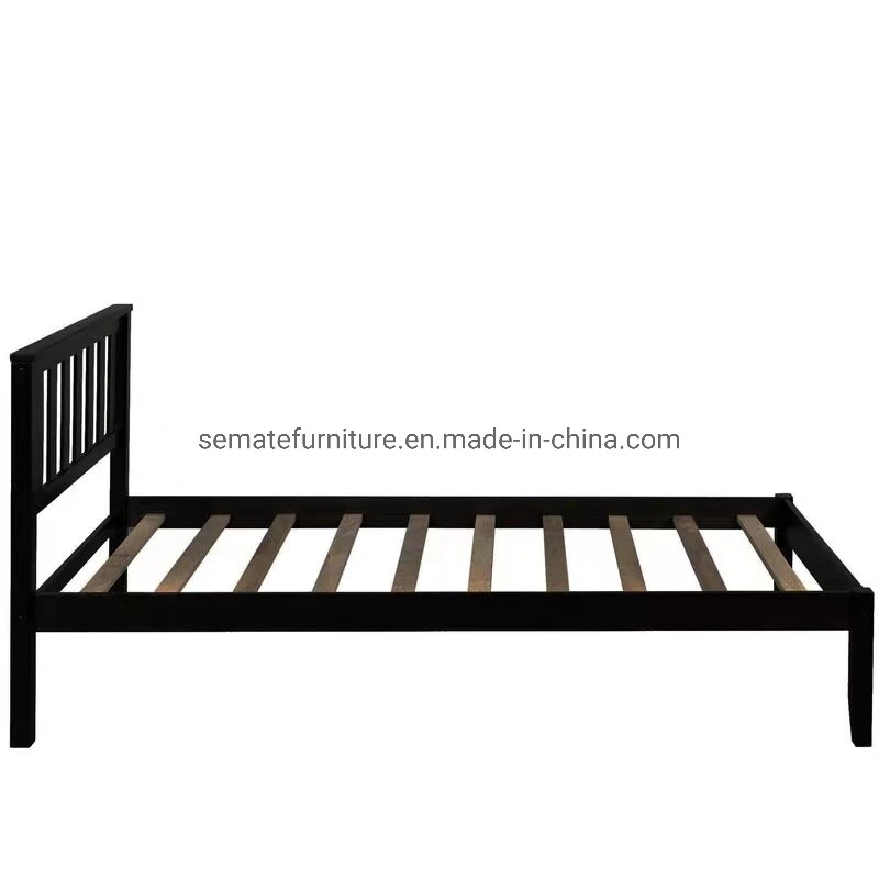 Factory Bedroom Bed Supplier Durable Full Size Solid Wood Single/Double/King/Queen Bed Frame with Wooden Bed Base