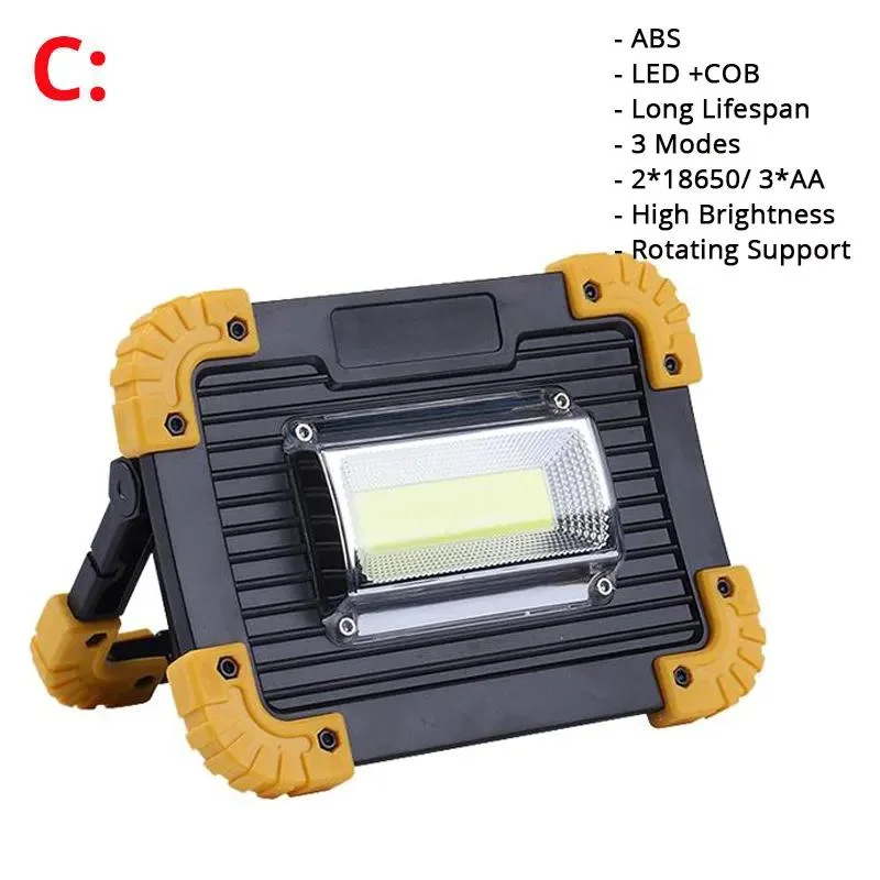 IP55 Waterproof COB Flood Lights Job Site Lighting with Power Bank