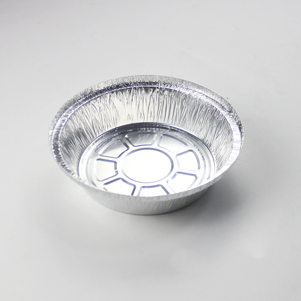 8-Inch Round Disposable Aluminum Foil Food Containers Pizza Plate Salad Plate Baking Foil Tray with Lid