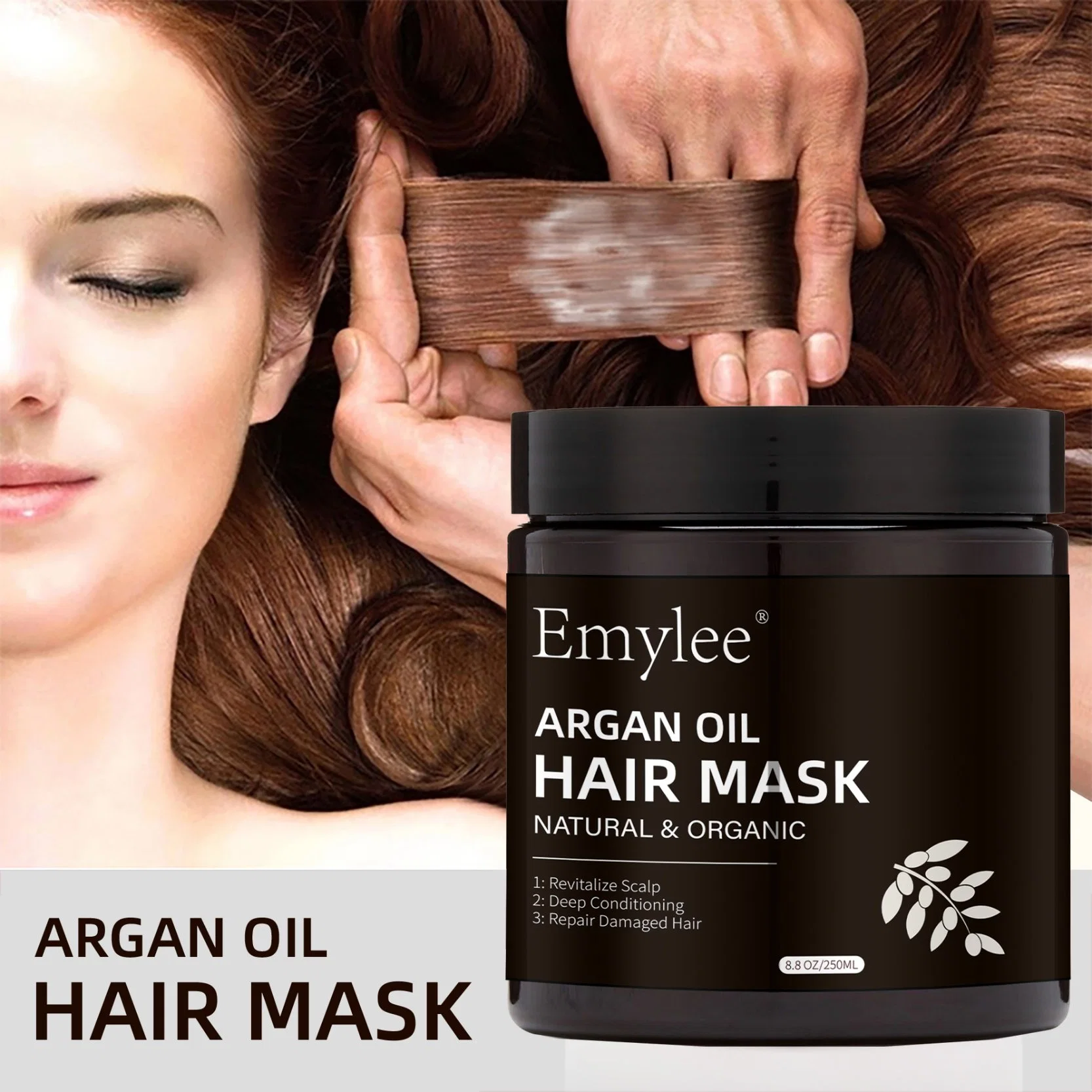 Custom Private Label Organic Hydraating collagène cheveux réparation nourrissant kératine Masque de traitement des cheveux à l'huile d'argan