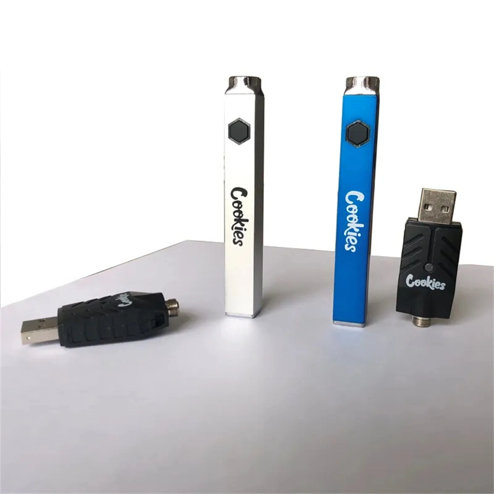 Galletas de mejor venta Cookie Twist 900mAh 510 Cuadrado roscado Slim Cera DAB Pen Cart cartucho recargable VV Preheat fumar batería Con bolsa