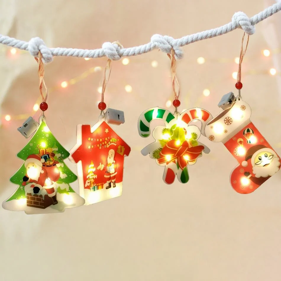 Christmas Indoor Decorations Window Hanging LED Light for Home Shop Decor