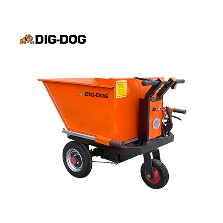 ODM OEM Power Assist Wheelbarrow Mini Electric Dump Cart Transport 3 Wheeled Power Wheelbarrow 1000 Kg