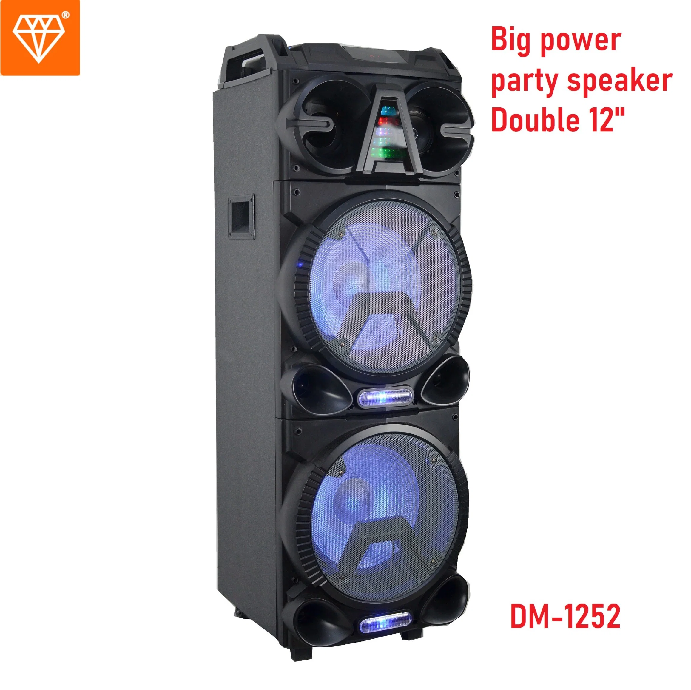 Big Power Party Wireless Bluetooth Speaker Double 12 Inch Deep Bass Woofer Home Karaoke Audio