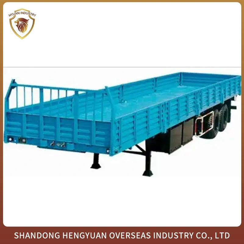 Sale Heavy Duty Side Wall Flat Bed Semi Trailer 3axle 50ton Low Price Freight Semi Trailer ABS Optional Side Wall Semi Trailer