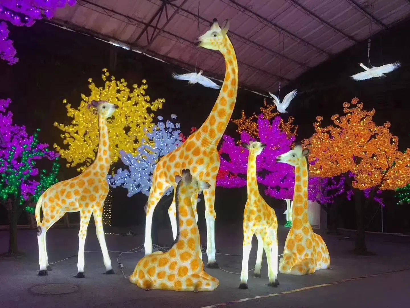 Christmas Plush Animals Motif Light Decoration 3D Sculpt Landscape Light