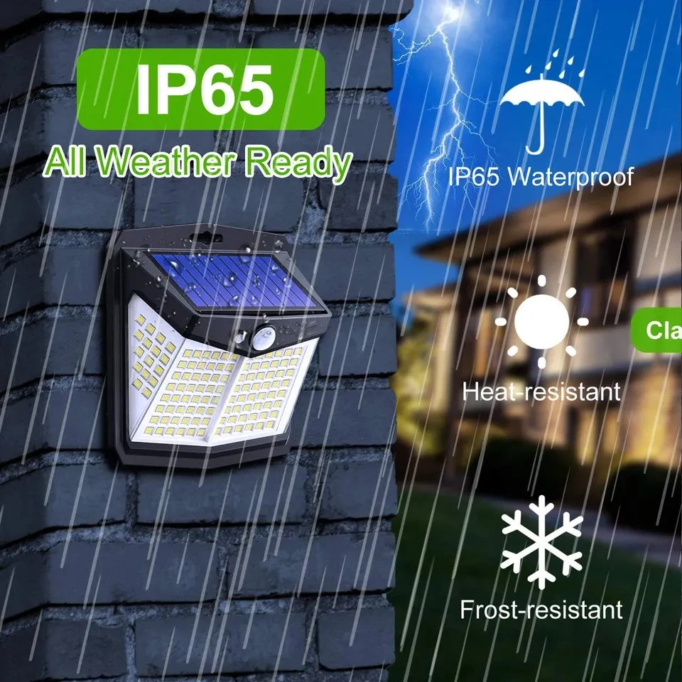 128 LED Solar Light Motion Sensor IP65 مصباح الطاقة الشمسية المقاوم للمياه للخارجية