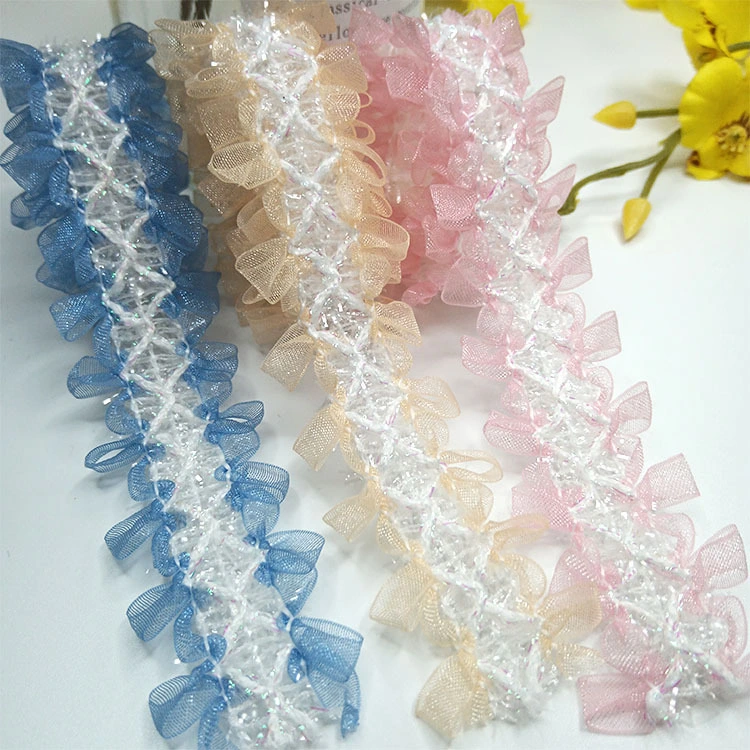 New Flash Ribbon Lace Small Fragrance Children&prime; S Snow Yarn Ribbon Clothing Accessories Lace