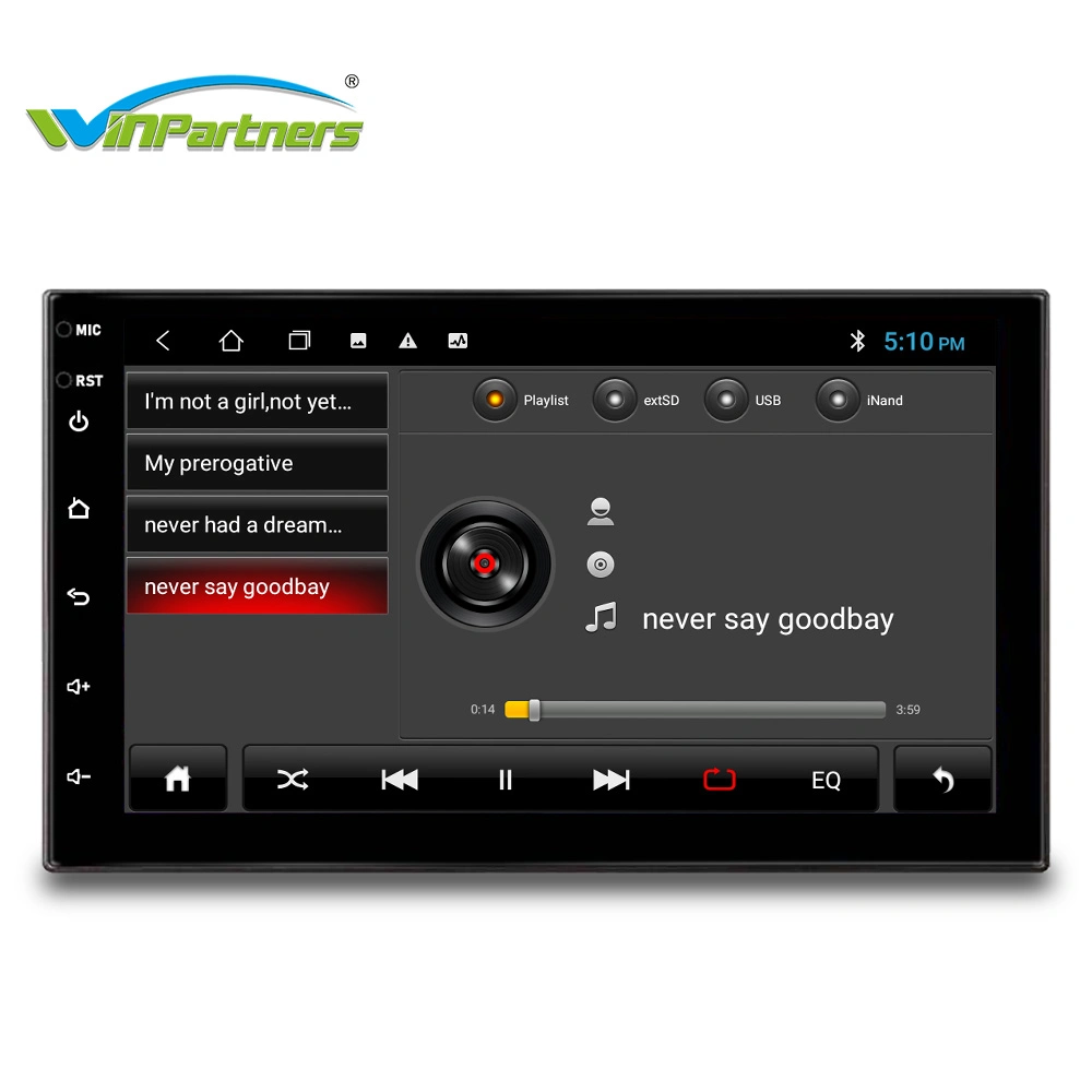 7"1024*600 Android Google Map Navigation Touching Screen MP5 Player Wp7010A