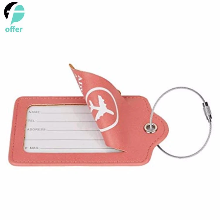 Premium PU Leather Luggage Tags Privacy Protection Travel Bag Labels Suitcase Tags