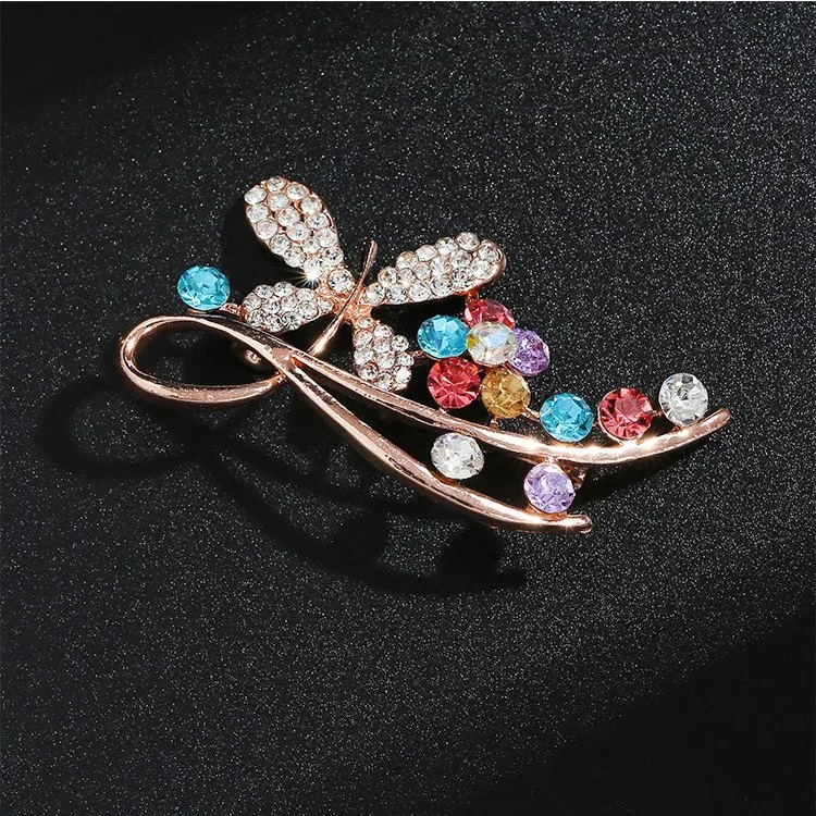 Delicate Lapel Pins Crystal Brooch Pin Scarf Imitation Rhinestone Jewellery