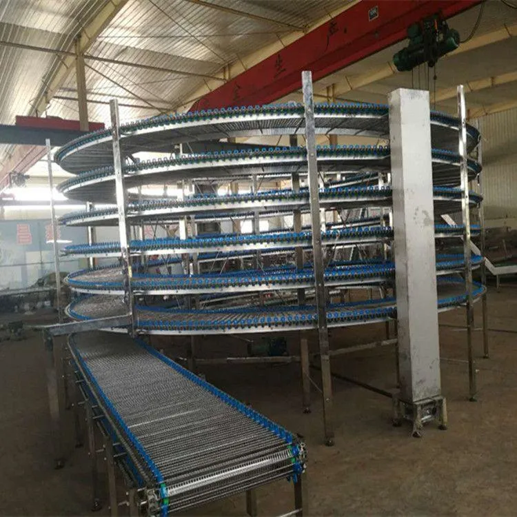 Cookies Biscuit Hamburger Hotdog Bread Cakes Packages Bakery Equipment Spiral Air Cooling