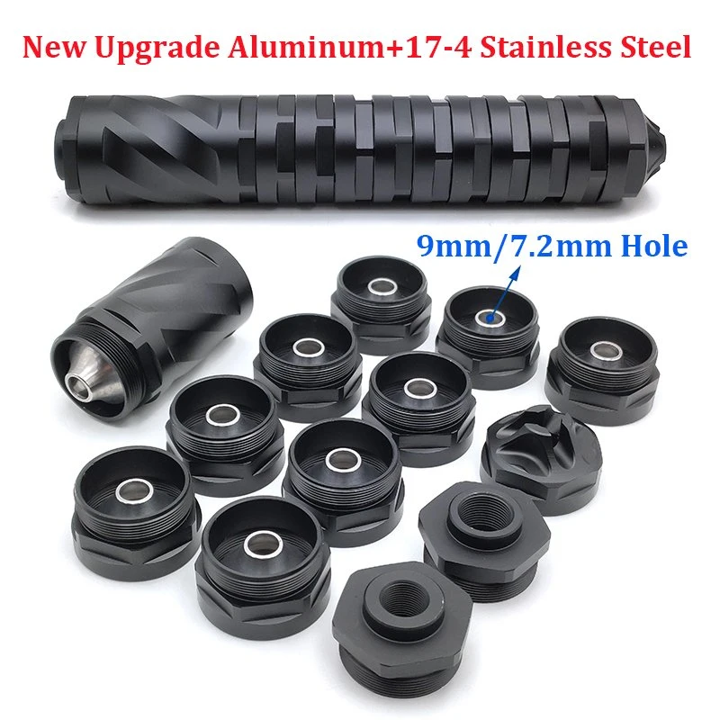 8 pulgadas de aluminio+17-4 Filtro de combustible de automóviles de acero inoxidable de 9mm agujeros trampa disolvente tazas de deflector de 1/2X28 y 5/8X24