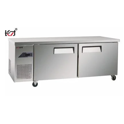 Qbtf2-7 Direct Cooling Restaurant Standing Flat Trolley Commercial Use Cooking Table Mini Refrigerator Freezer Price