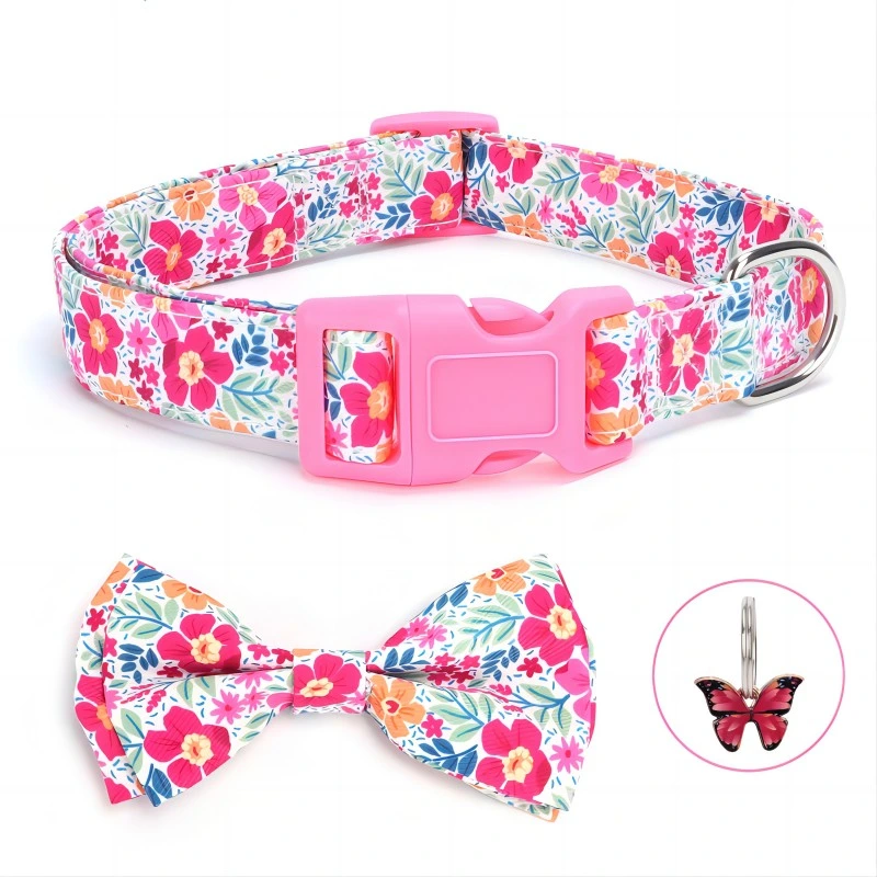 Dog Accessories New Fashionable Pet Collar Dog Bow Tie Detachable Polyester Dog Collar